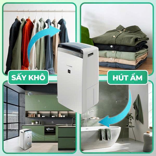 may hut am loc khong khi sharp dw-j20fv-w (20 lit/ngay) hinh 1
