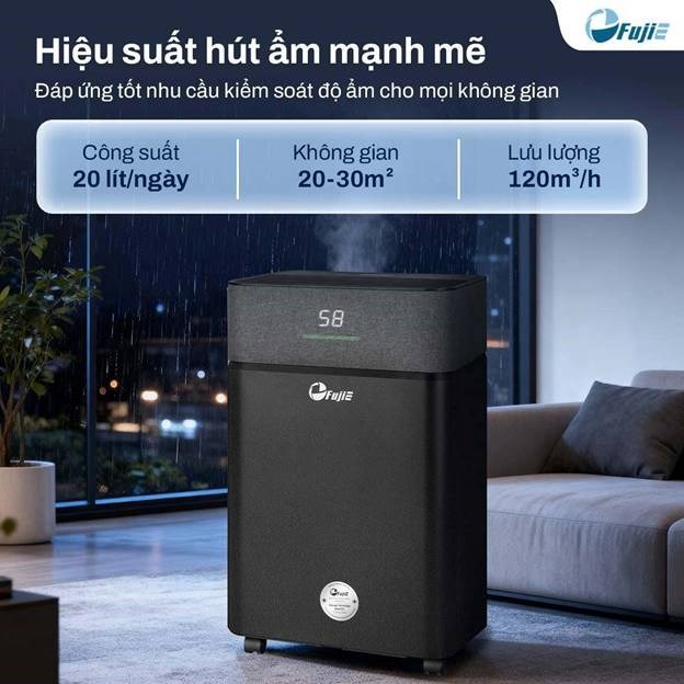 máy hút ẩm fujie hm-920ed 20 lít/ngày, kết nối wifi hình 1 may hut am fujie hm-920ed 20 lit/ngay, ket noi wifi hinh 1