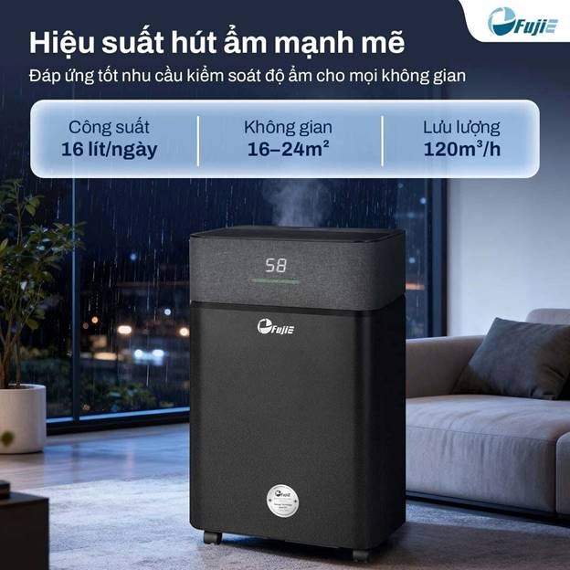 may hut am fujie hm-916ed 16 lit/ngay, ket noi wifi hinh 1