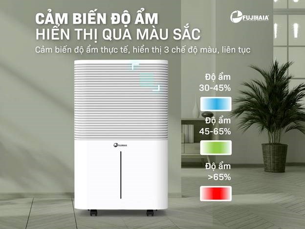 may hut am fujihaia dh25w cong suat 25 lit/ngay, co ket noi wifi hinh 5