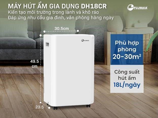máy hút ẩm fujihaia dh18cr công suất 18 lít/ngày hình 1 may hut am fujihaia dh18cr cong suat 18 lit/ngay hinh 1