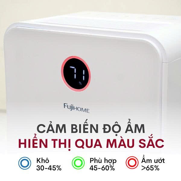 may hut am fujihome dh16w cong suat 16 lit/ngay, ket noi wifi hinh 3
