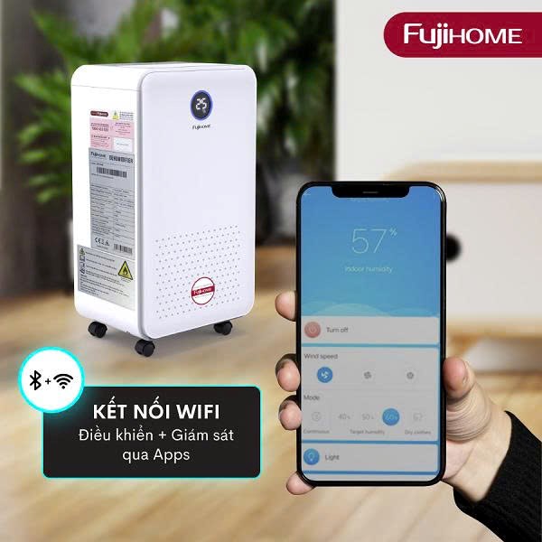 may hut am fujihome dh16w cong suat 16 lit/ngay, ket noi wifi hinh 2
