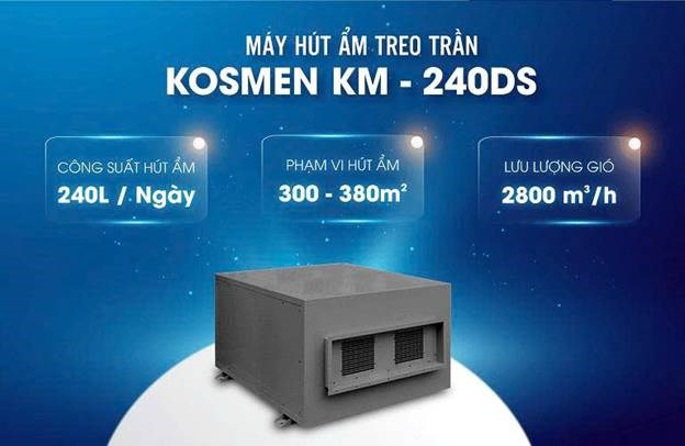 may hut am treo tran kosmen km-240ds cong suat 240 lit/ngay hinh 0