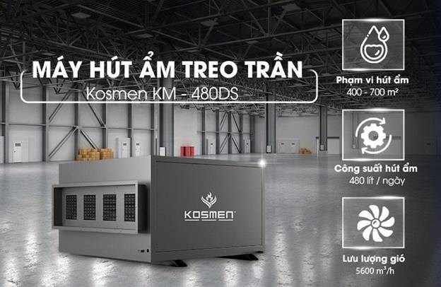 may hut am treo tran kosmen km-480ds cong suat 480 lit/ngay hinh 0